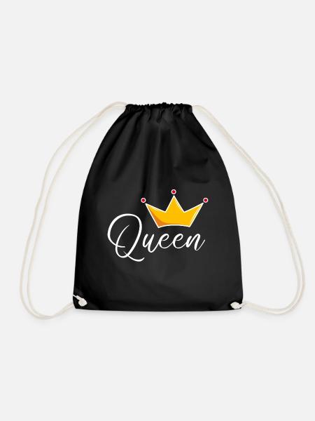 Queen mit Krone - Turnbeutel - Schwarz