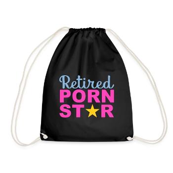 Retired Porn Star - Drawstring Bag - black - Front