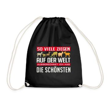 Ich habe die schönsten Ziegen - Turnbeutel - Schwarz - Vorne