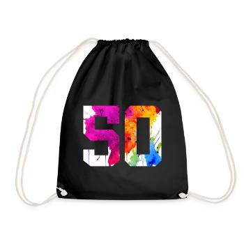NUMMER 50 JAHRE ALT 50. GEBURTSTAG - Turnbeutel - Schwarz - Vorne