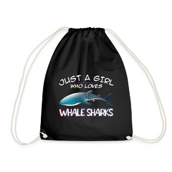 Just a Girl who loves Whale Sharks - Scuba diving - Turnbeutel - Schwarz - Vorne
