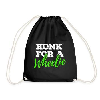 Klaxonner pour un vélo de moto Wheelie disant - Sac de sport léger - noir - Devant