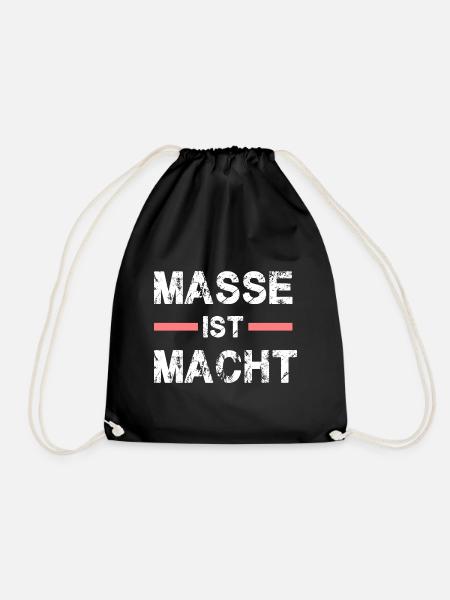 Masse ist Macht für kräftige Leute - Turnbeutel - Schwarz