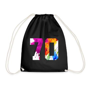 NUMMER 70 JAHRE ALT 70. GEBURTSTAG - Turnbeutel - Schwarz - Vorne