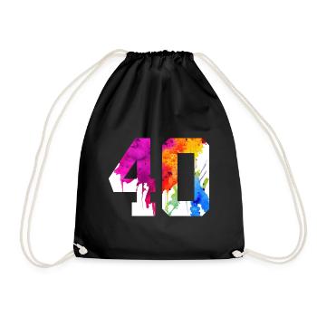 NUMMER 40 JAHRE ALT 40. GEBURTSTAG - Turnbeutel - Schwarz - Vorne