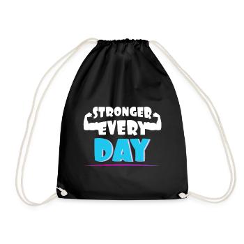 Stronger every day - Drawstring Bag - black - Front