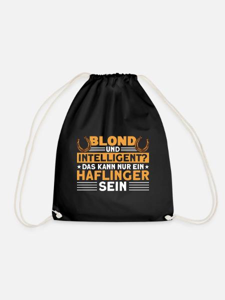 Reitschule Haflinger Reiter Geschenk - Turnbeutel - Schwarz