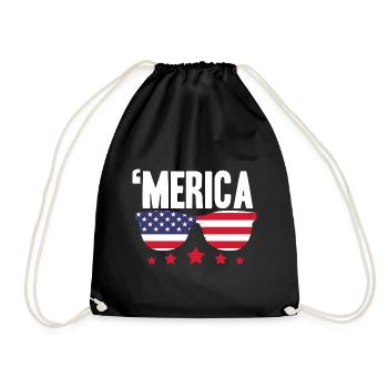 America Sunglasses USA Merica July 4 - Drawstring Bag - black - Front