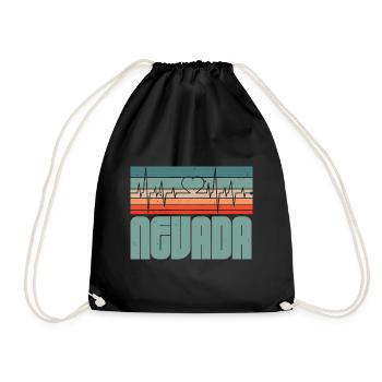Retro Nevada USA Staat Amerika Nevadan Carson City - Turnbeutel - Schwarz - Vorne