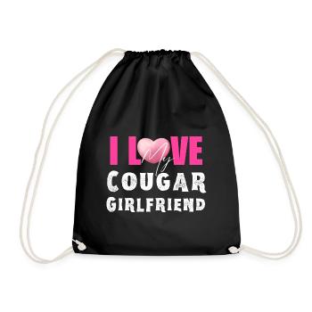 Je coeur mon GF J’aime ma petite amie Cougar - Sac de sport léger - noir - Devant