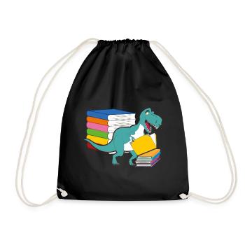 Dinosaur Books Future Paleontologist Dinosaurs - Drawstring Bag - black - Front