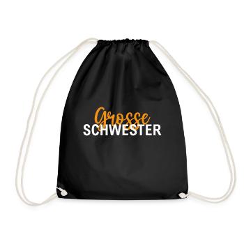 Große Schwester - Turnbeutel - Schwarz - Vorne