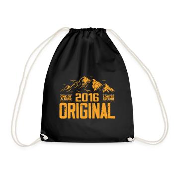 Vintage 2016 Geburtstagsgeschenk - Retro 2016 - Turnbeutel - Schwarz - Vorne