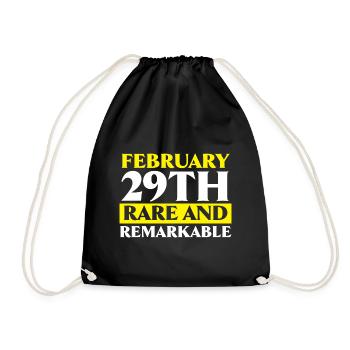 Happy Birthday Leap Year February 29 Leap Day - Drawstring Bag - black - Front