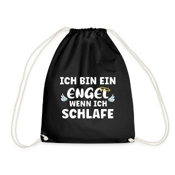 Ich bin ein Engel wenn ich schlafe - Turnbeutel - Schwarz - Vorne