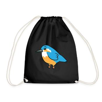 Eisvogel - Illustration - Turnbeutel - Schwarz - Vorne