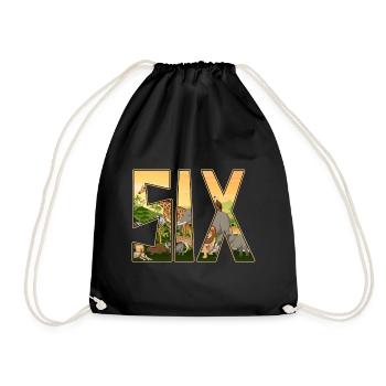 Jungle birthday zoo animal 6 years old - Drawstring Bag - black - Front