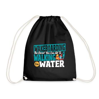 Wasserski, Sport, Wassersport, Wakeboarden - Turnbeutel - Schwarz - Vorne