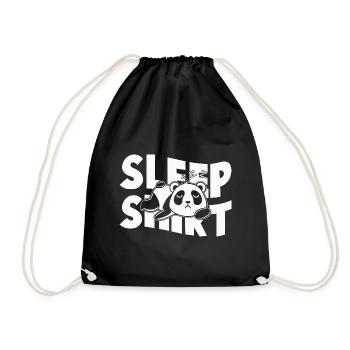 Panda Sleep Shirt / Panda Schlaf Shirt - Drawstring Bag - black - Front