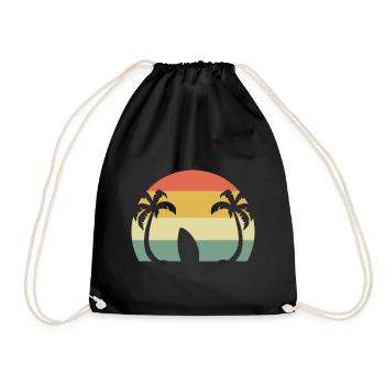 Surfing Beach Reisender - Turnbeutel - Schwarz - Vorne