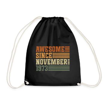 Novembre 1973 Vintage Vintage cadeau d’anniversaire - Sac de sport léger - noir - Devant