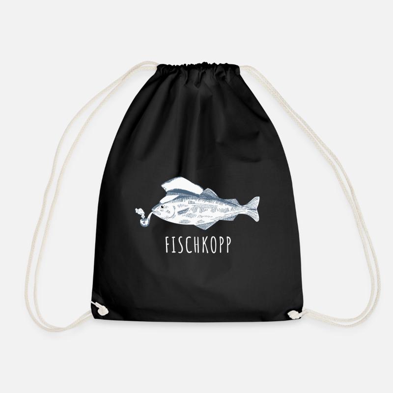 Fischkopp Pfeife Fisch Norddeutsch Matrose - Turnbeutel - Schwarz