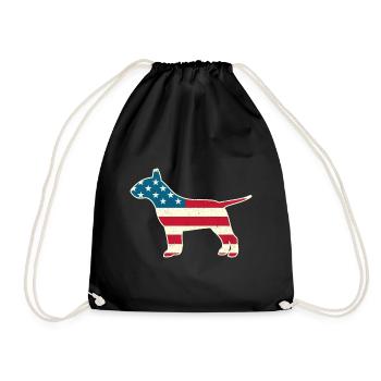 4th of July Bull Terrier Dog American Flag USA - Turnbeutel - Schwarz - Vorne