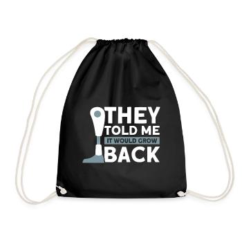 Handicap Amputee Amputation Prosthetic Leg - Drawstring Bag - black - Front