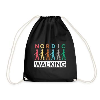 Nordic Walking Exercise Fitness Nordic Poles Hiking - Drawstring Bag - black - Front