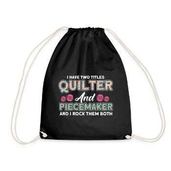 Seamstresses Quilting Lovers Quilting - Drawstring Bag - black - Front