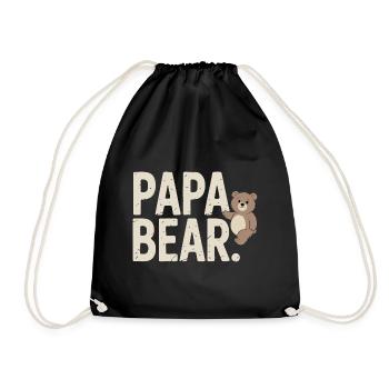 Papa Bear – Un design amusant pour les pères - Sac de sport léger - noir - Devant