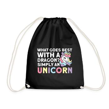 Einhörner Drache Einhorn Einhorn Liebhaber - Turnbeutel - Schwarz - Vorne