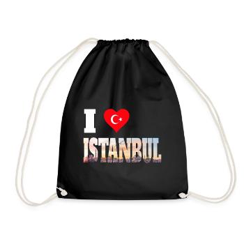 I love istanbul - ich liebe Istanbul - Drawstring Bag - black - Front