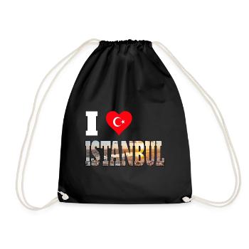 I love istanbul - ich liebe Istanbul - Drawstring Bag - black - Front
