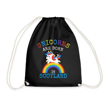 Einhörner werden in Schottland geboren.Scottish Unicorn Kid - Turnbeutel - Schwarz - Vorne