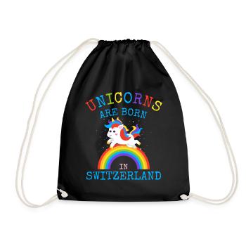 Les licornes sont nées en Suisse.Funny Unicorn Kid - Sac de sport léger - noir - Devant