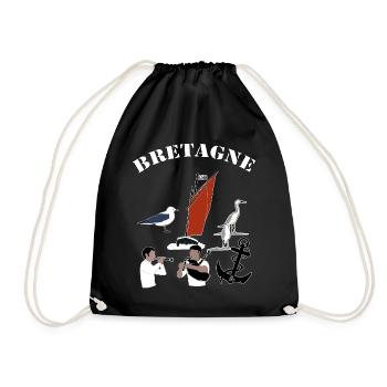 bretagne symboles - Sac de sport léger - noir - Devant