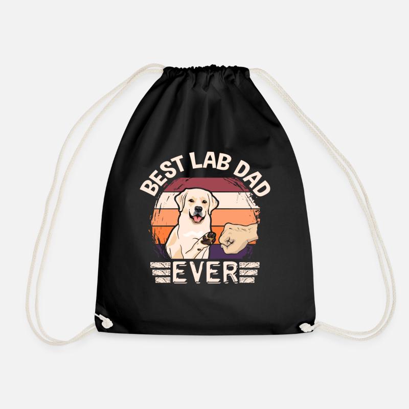 Hund Labrador Best Lab Dad Ever Retro Faust Design - Turnbeutel - Schwarz