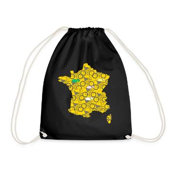 bike bike bikes bikes france cyclist sport tour - Drawstring Bag - black - Front