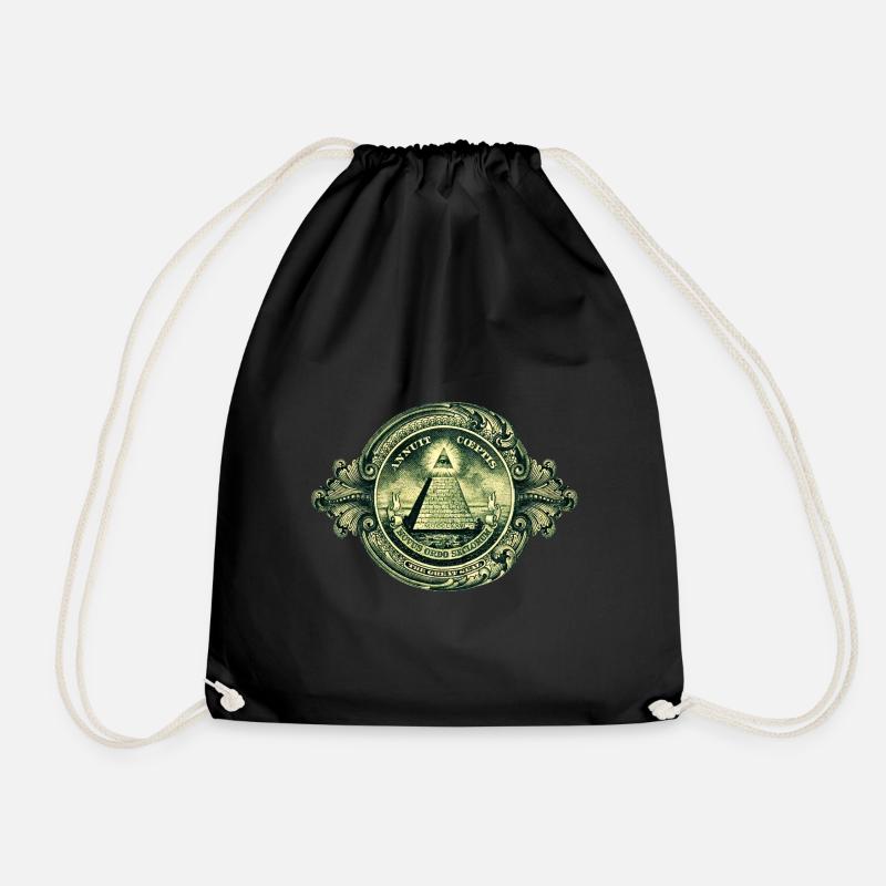 Allsehendes Auge, Pyramide, Dollar, Gott, Horus - Turnbeutel - Schwarz