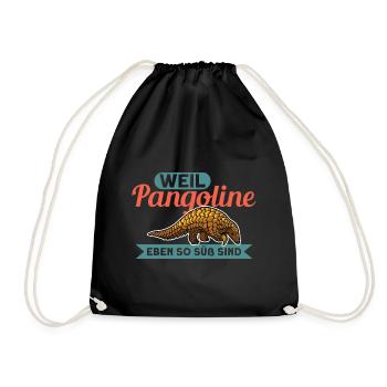 Pangolin Liebhaber Vintage Retro Pangolin - Turnbeutel - Schwarz - Vorne