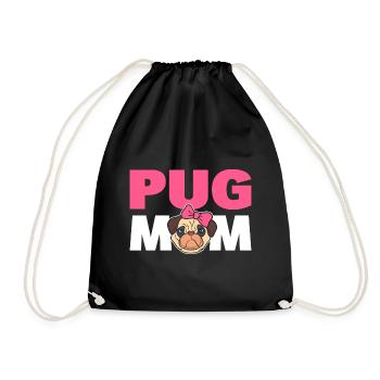 Pug Mom Mops Elternteil - Turnbeutel - Schwarz - Vorne