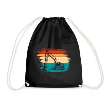 Excavatrice - Sac de sport léger - noir - Devant