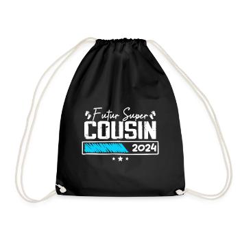 Futur super cousin 2024 Cadeau - Sac de sport léger - noir - Devant