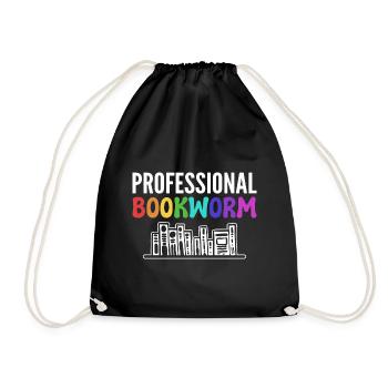 Professional Bookworm Bücherwurm - Turnbeutel - Schwarz - Vorne
