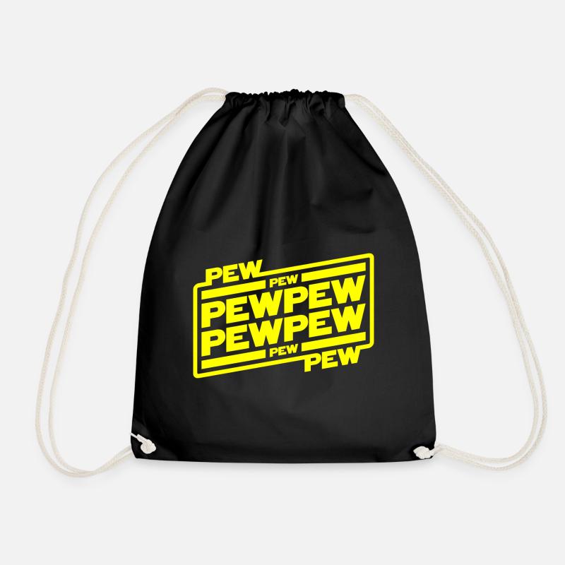 Pew pew pew - Drawstring Bag - black