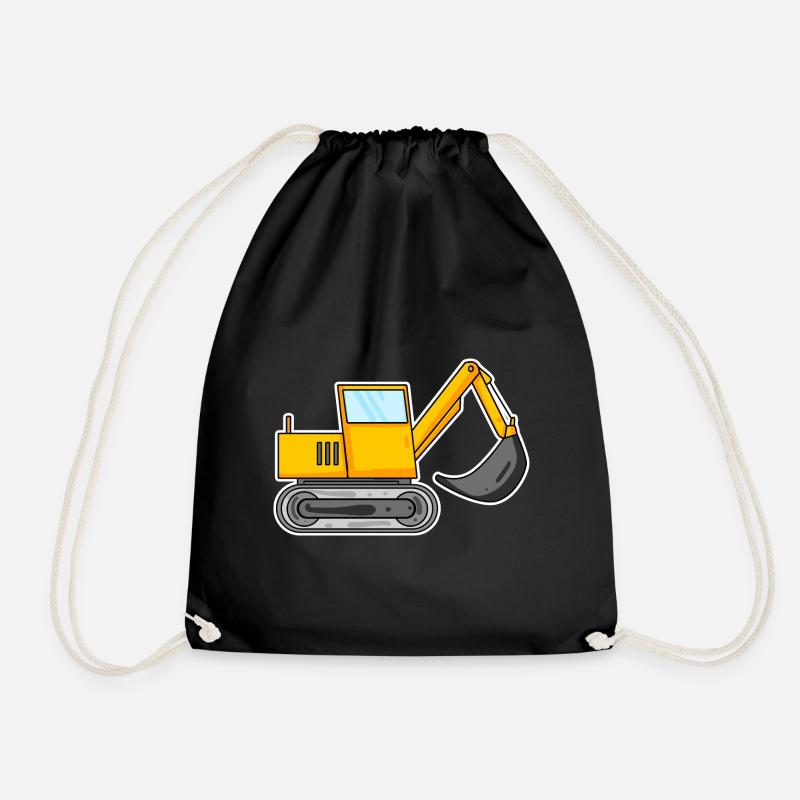 Bagger Baustelle Baggerfahrer - Turnbeutel - Schwarz