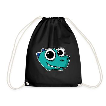 Dino Dinosaur Head - Drawstring Bag - black - Front