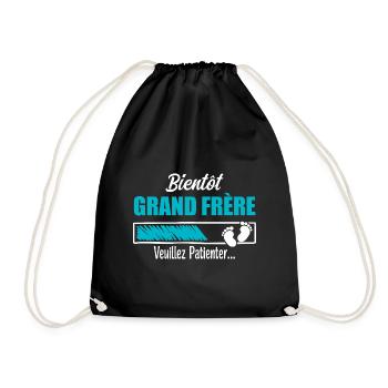 Bientôt Grand frère Cadeau Futur Grand frère - Sac de sport léger - noir - Devant