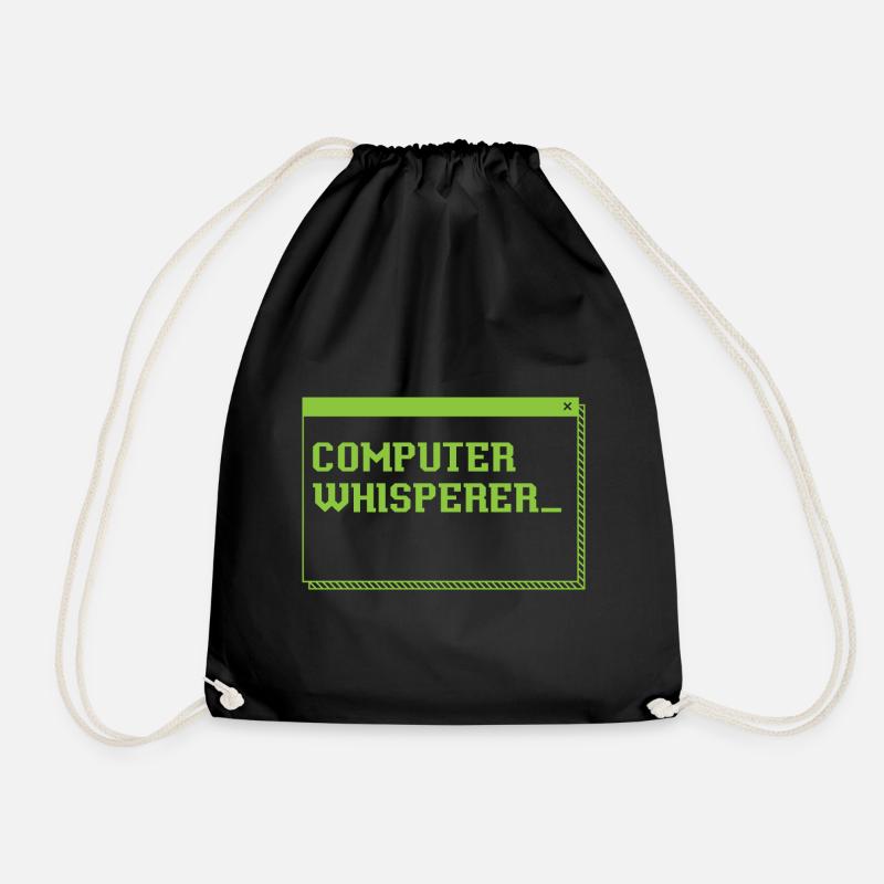 Computer Whisperer Information Technology - Drawstring Bag - black